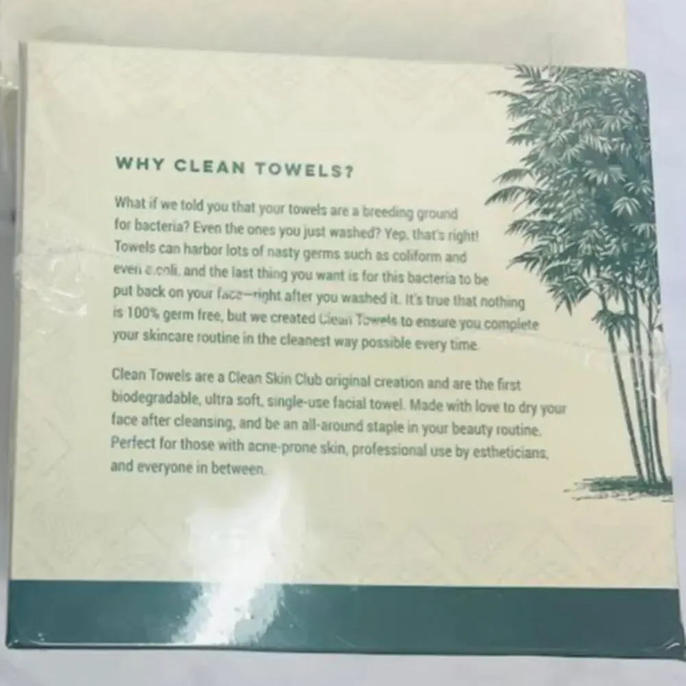 Pack Of 2 Clean Skin Club 100% Bamboo Clean Towels XL, Sensitive Skin‎ 50 Ct